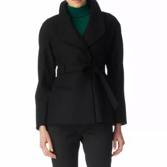 Reiss Jackets & Blazers - Reiss Syria Black Wool Cashmere Coat Button Up Jacket with Belt
